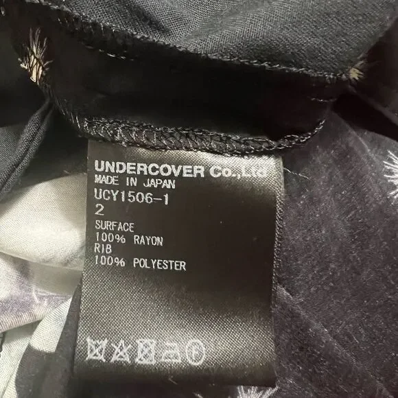 Undercover Jun Takahashi Cat Printed Rayon Shorts Black White New Size 2 - Picture 13 of 15